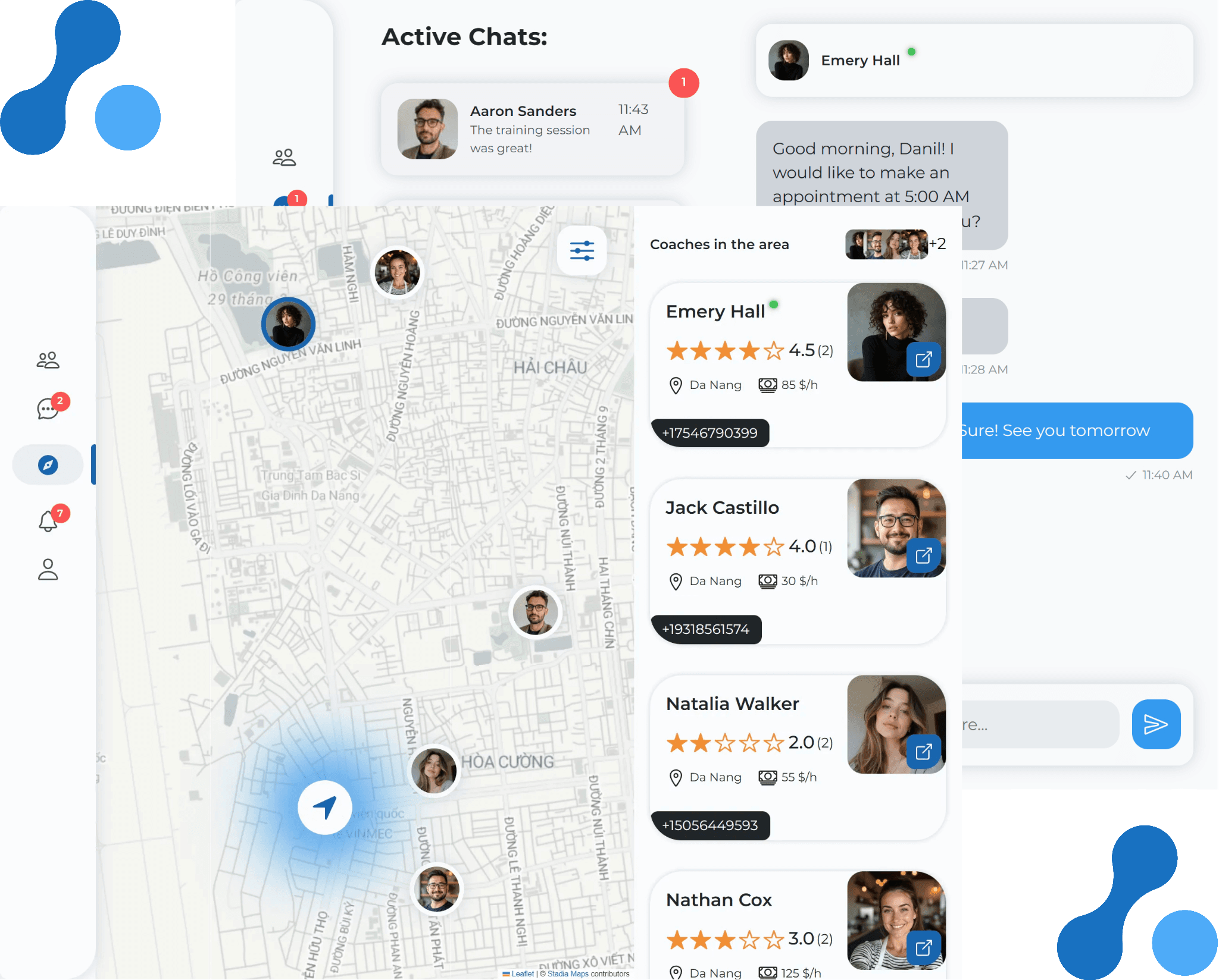Screenshot of the FitNet: Social network connecting fitness coaches and clients application